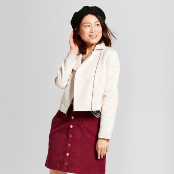 a new day Jackets & Blazers - A New Day Gold Cream Moto Jacket New